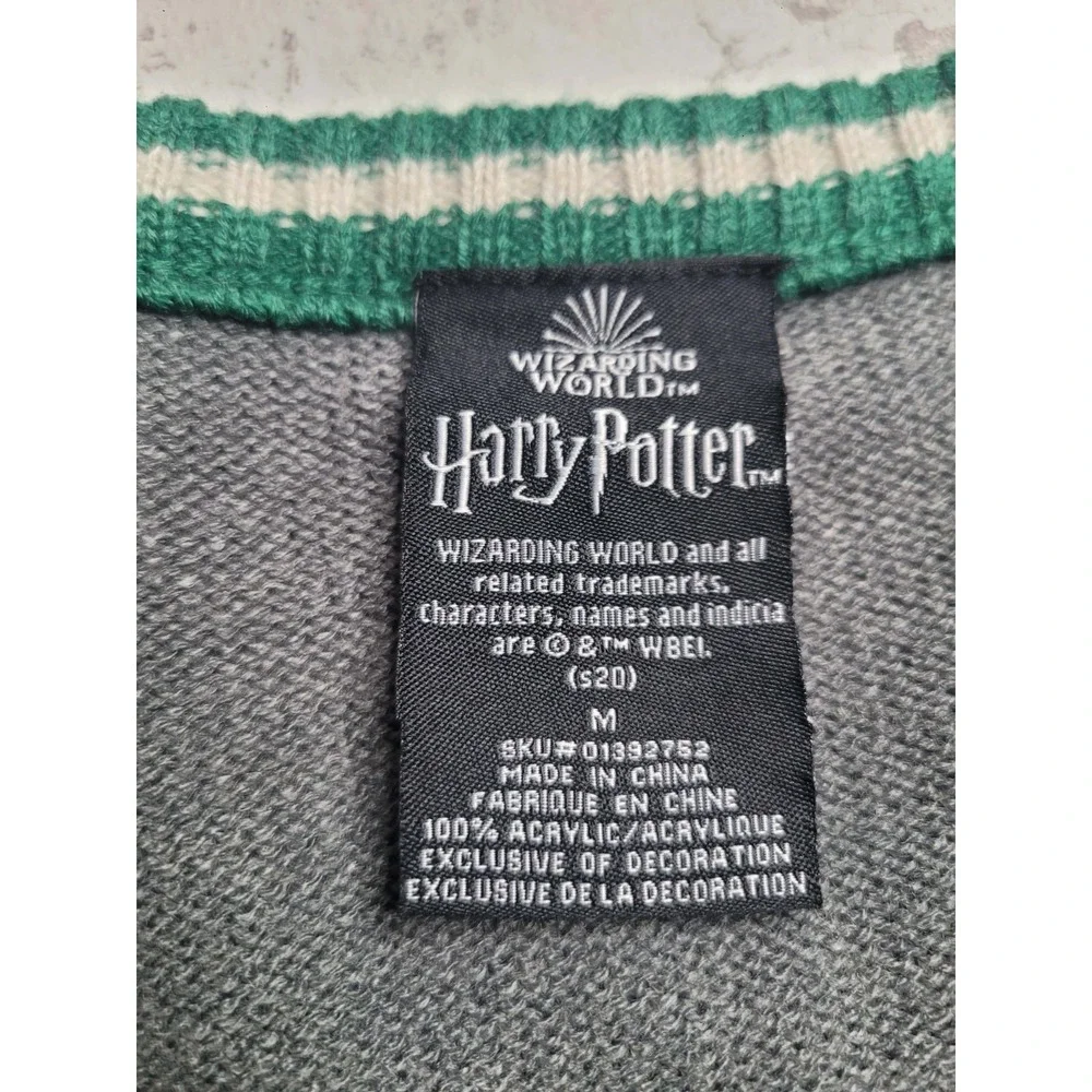 Wizarding World of Harry Potter Slytherin House Gray Button‎ Up Cardigan Medium